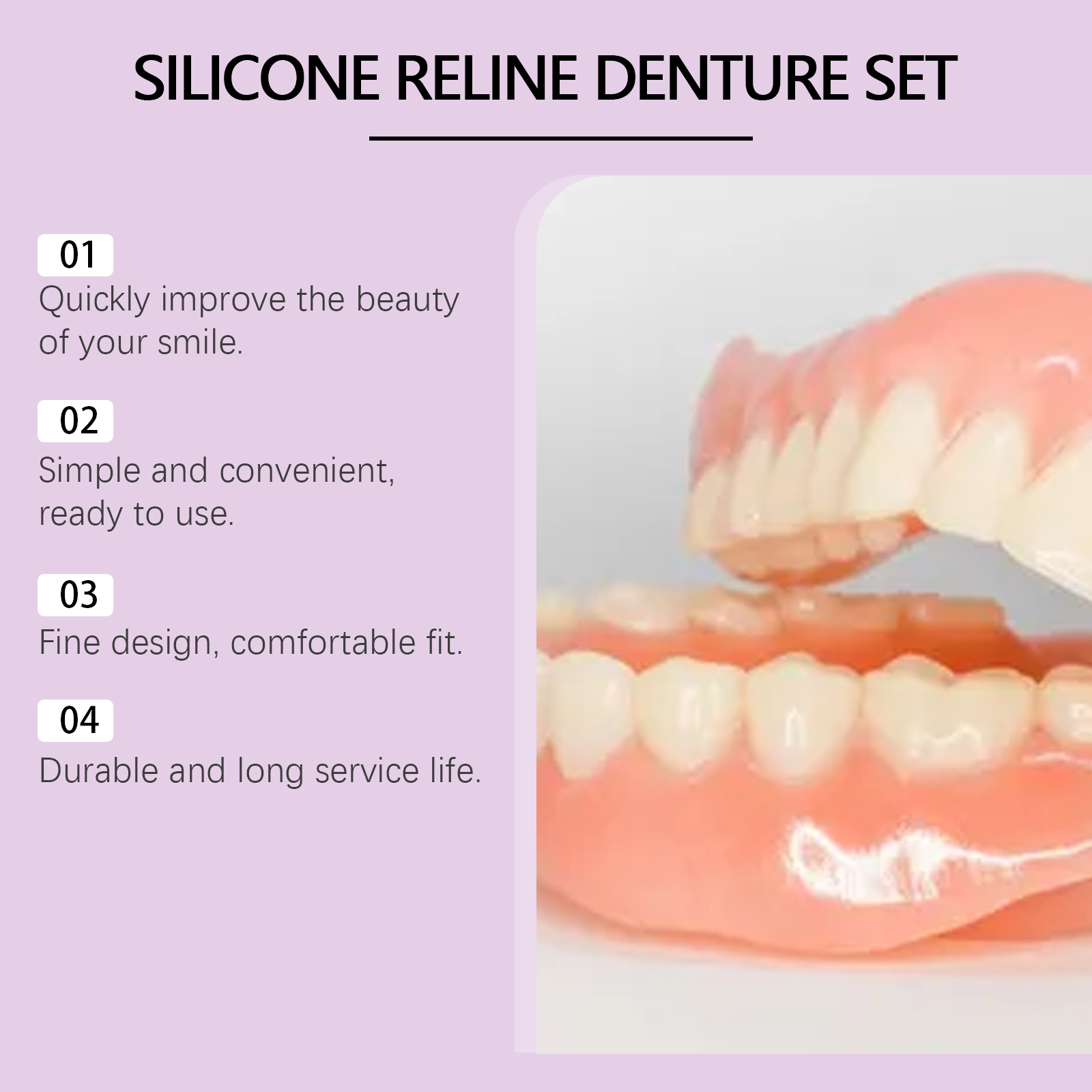 Teeth Whitening Kit - طقم أسنان اصطناعية من السيليكون، مناسب