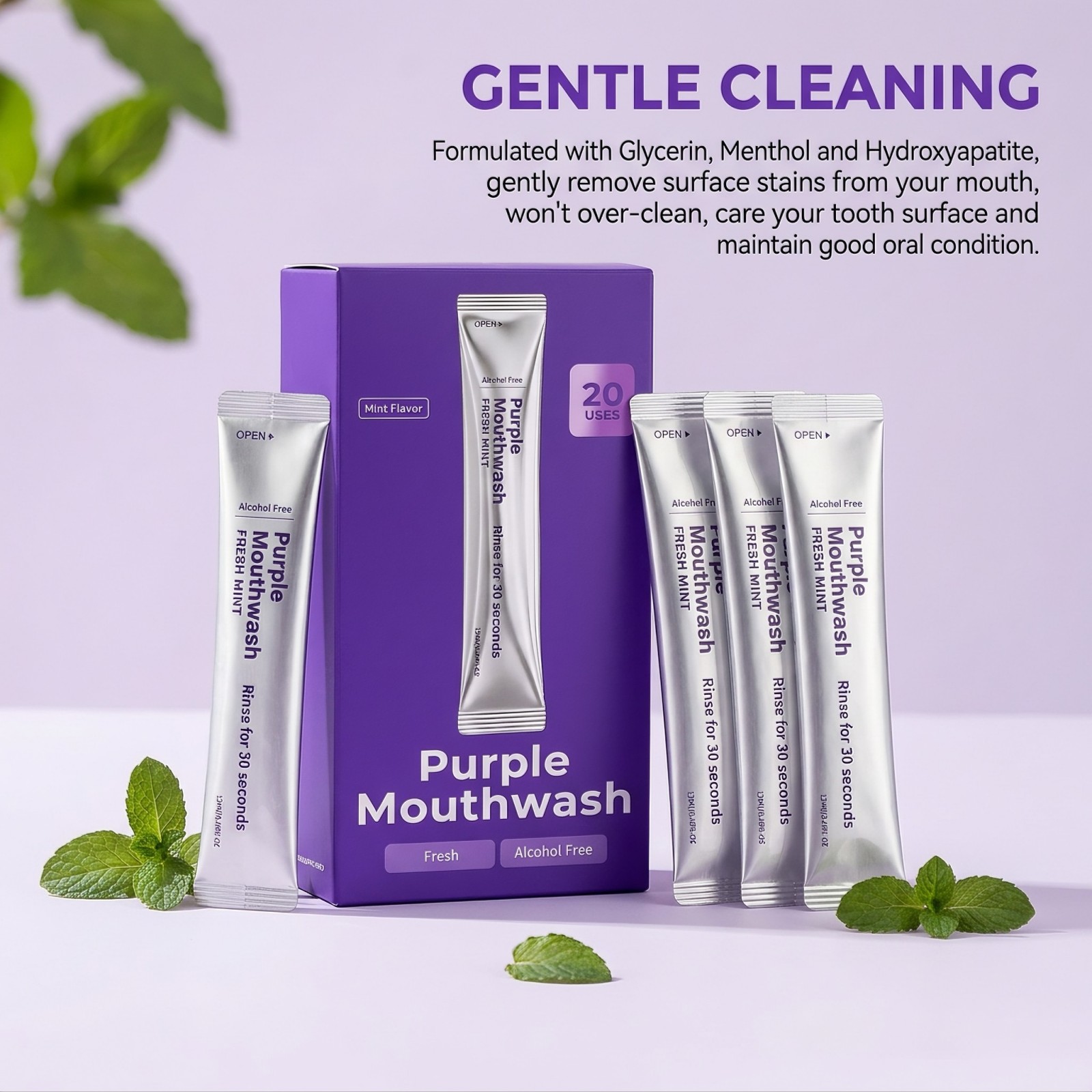 غسول الفم بالنعناع الأرجواني،  - مراجعة Teeth Whitening Mouthwash وسعره