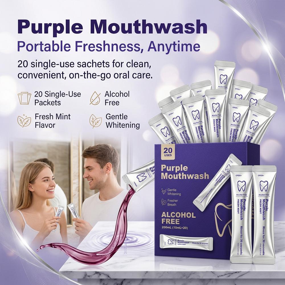 غسول فم باللون البنفسجي لتنظيف - مراجعة Teeth Whitening Mouthwash وسعره